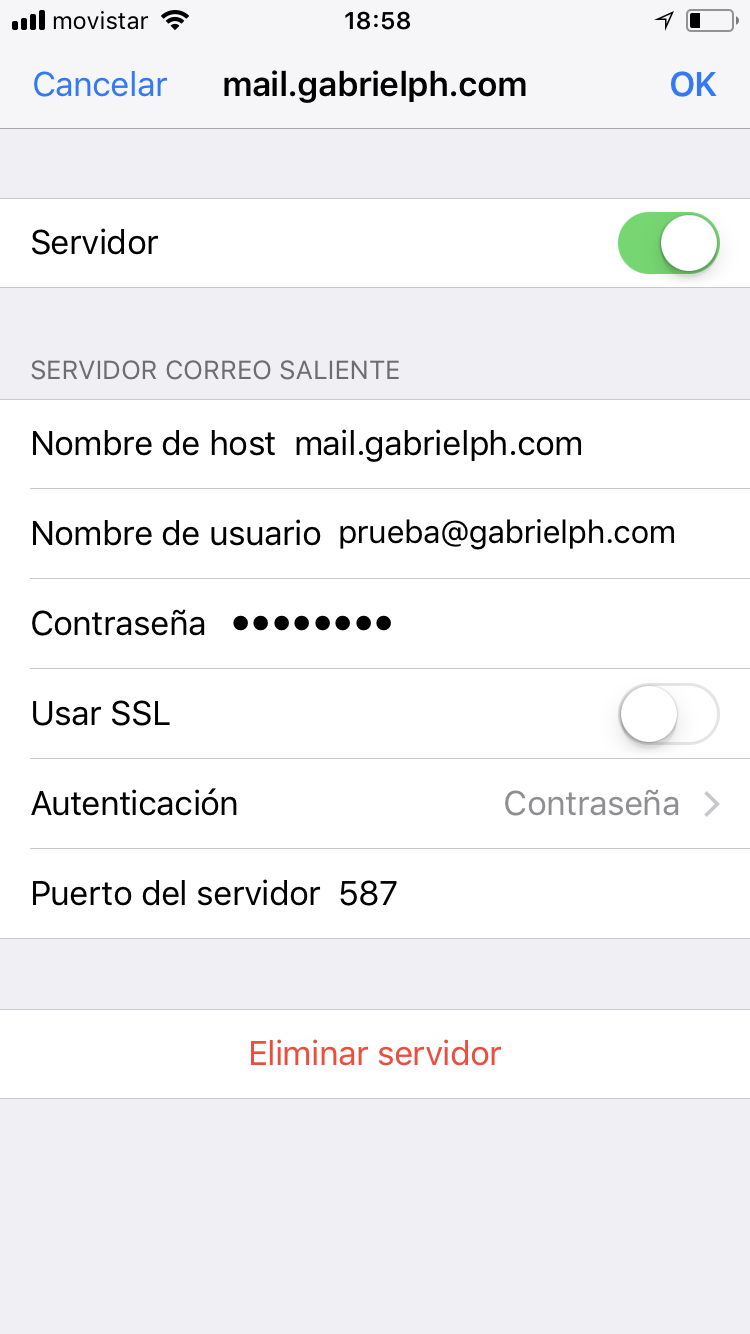 Configurar cuenta de correo en IPHONE